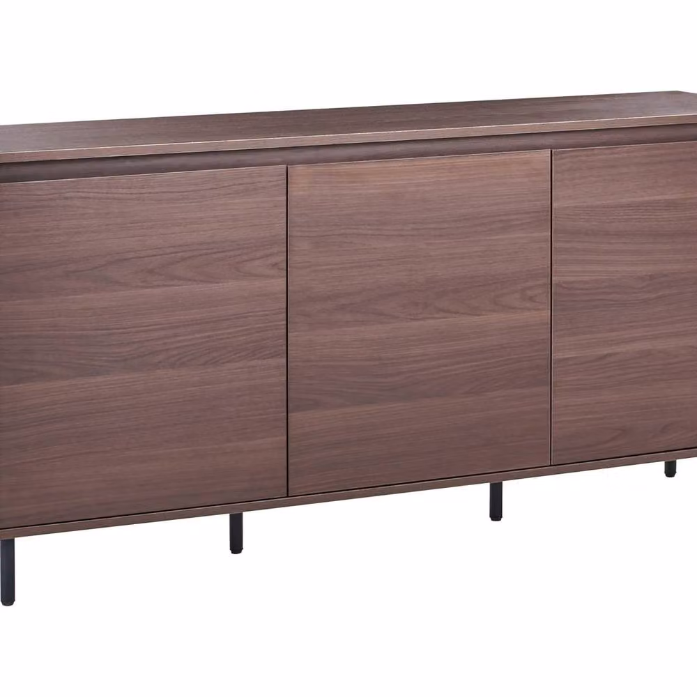 Wyld and Coco 3-Door Modern Sideboard in Brown with Black Metal Legs – 2