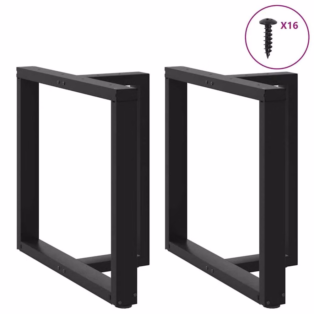 Berkfield Home T-Shaped Dining Table Legs, 2 Piece Set, Black, W/D/H: 70 x 35 x 72.5 cm – 3