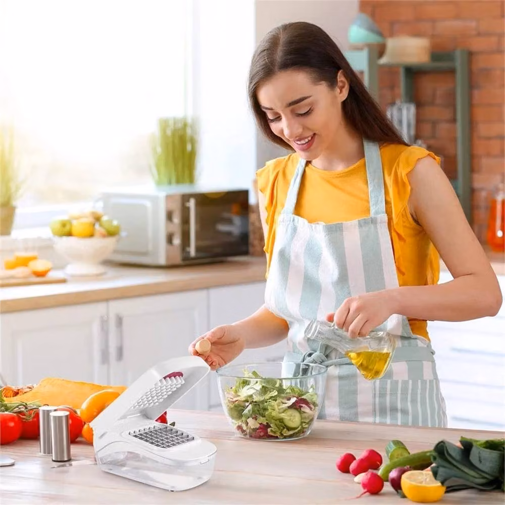 VOGREX White Onion, Vegetable and Fruit Chopper and Slicer with Stainless Steel Blades and Non-Slip Base – 2