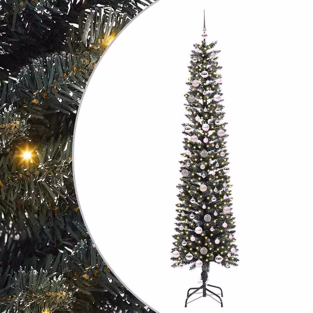 Berkfield Home Elegant Green Artificial Christmas Tree with 300 LEDs, W/D/H: 58 x 58 x 240 cm – 2