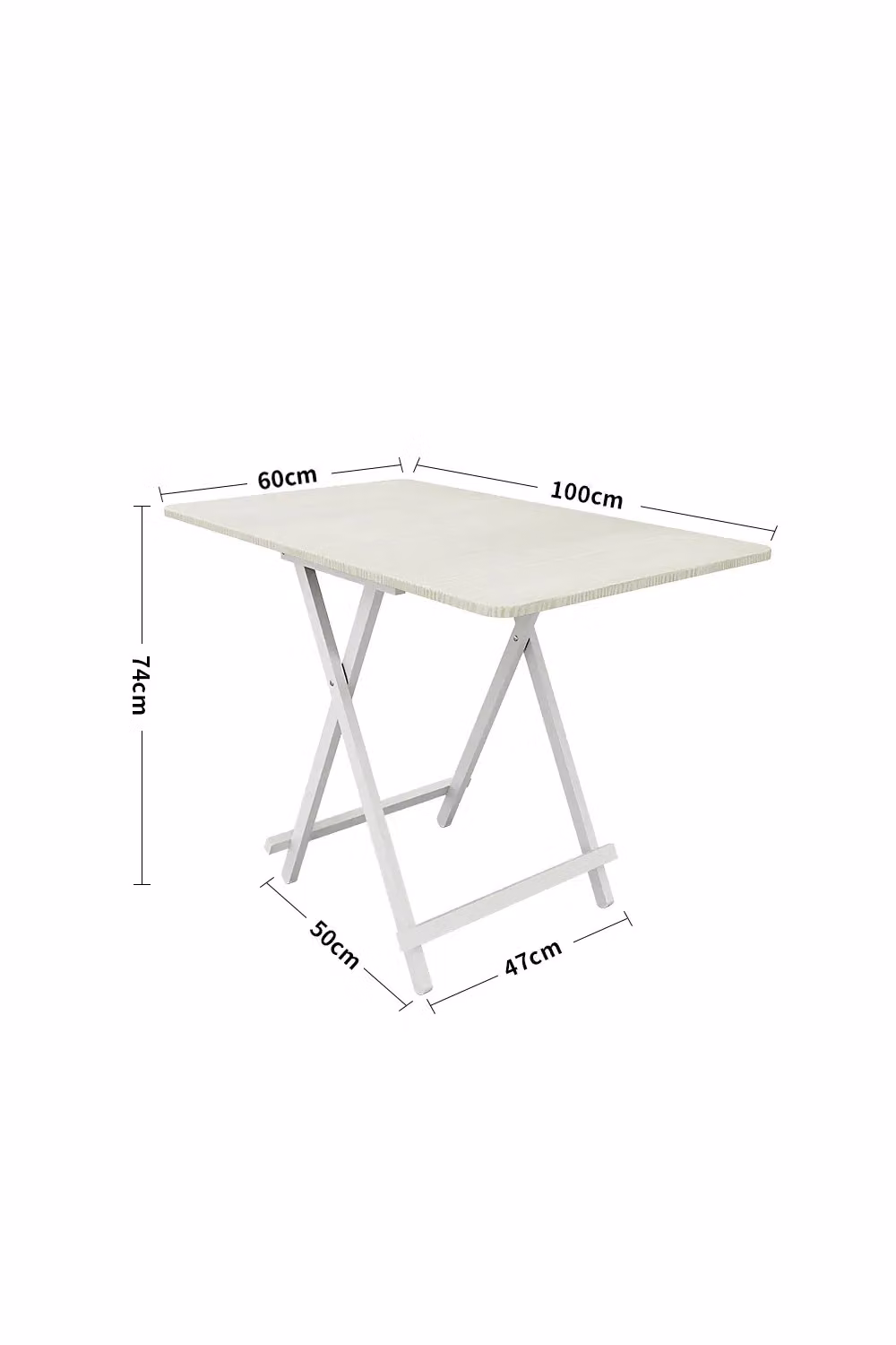 Living and Home White Folding Wooden Dining Table, W/D/H: 100 x 60 x 74 cm – 4