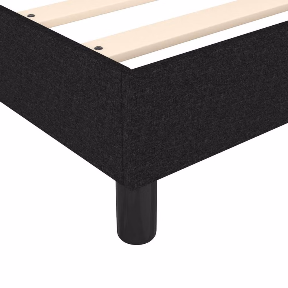 Berkfield Home Durable Single Box Spring Bed Frame, Black Fabric, W/D/H: 90 x 190 x 25 cm – 4