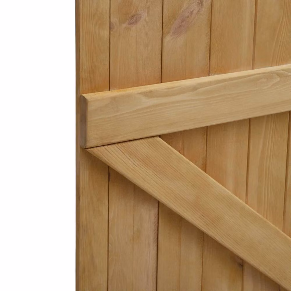 NESTLUNE Pressure Treated Wooden Pedestrian Garden Gate in Brown, W: 100 cm, H: 150 cm – 3