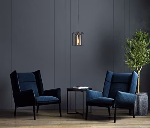 Netlighting Kalula Industrial Retro Black Lantern Pendant Ceiling Light with E27 Socket – 2
