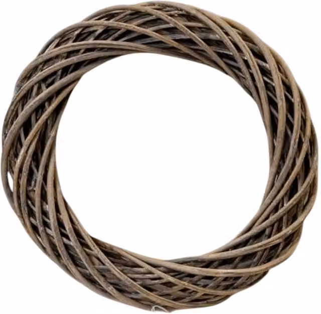 Four Candle Grey Thick Willow Round Wreath, Diameter: 40 cm