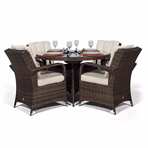 Thats Furniture Arizona 4 Seater Rattan Garden Dining Set with Ice Bucket Cooler in Brown – 4