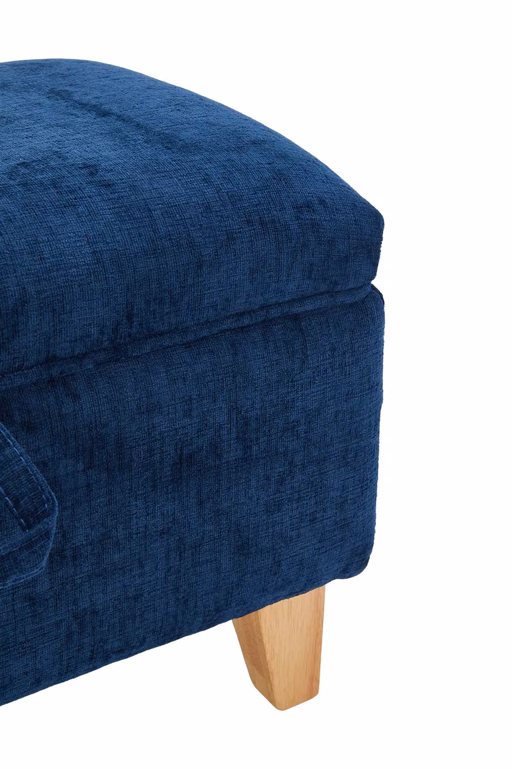 Living and Home Chenille Upholstered Storage Ottoman in Blue – 7
