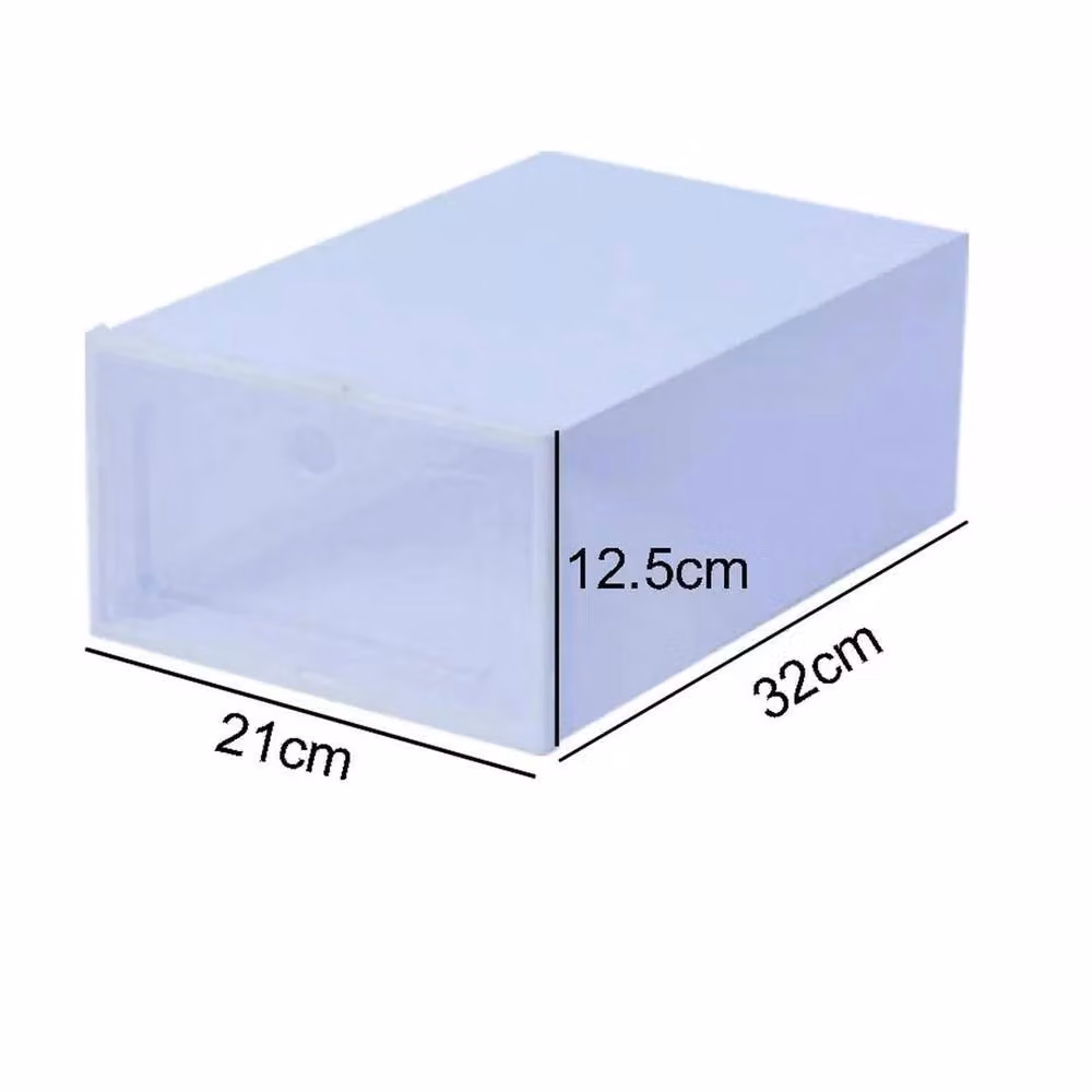 Kelvenix 12 Pack Stackable Clear Plastic Shoe Storage Drawer Organisers in White – 2