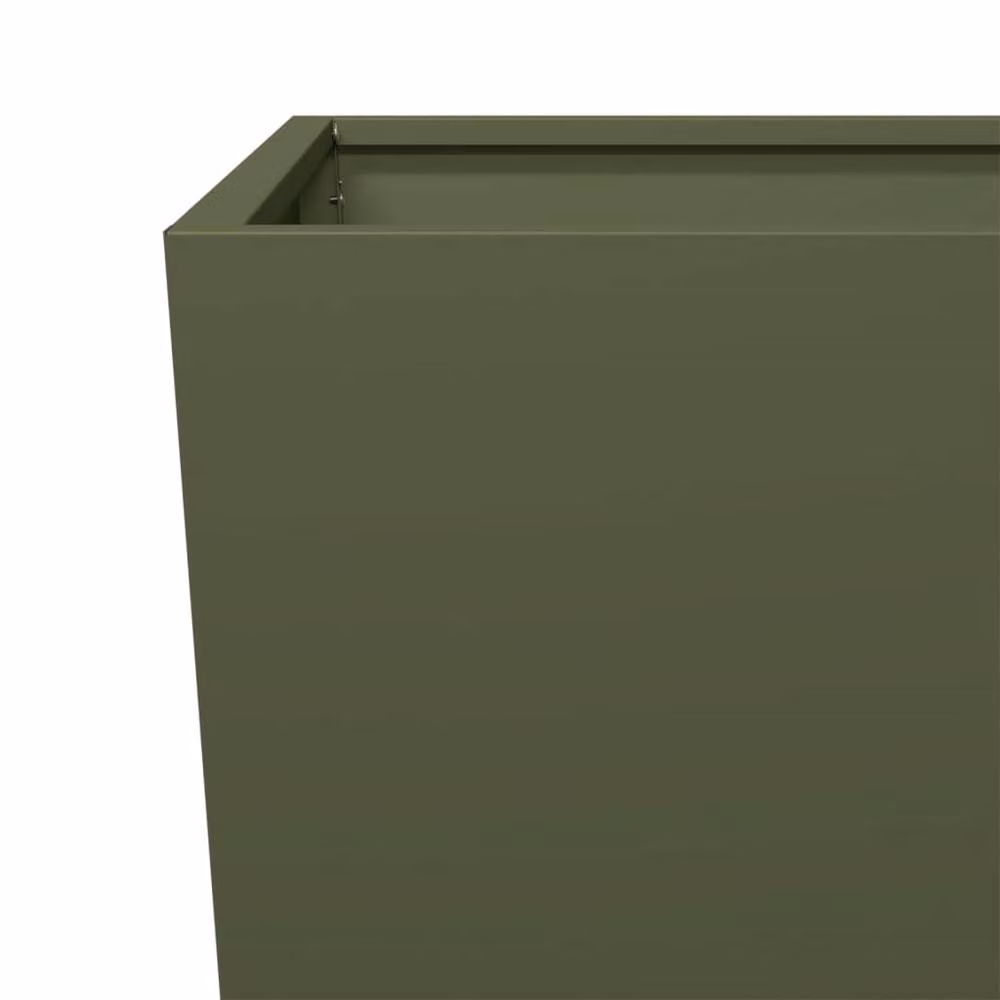 Berkfield Home Garden Steel Planter Tubs, Green, 2 Pack, W/D/H: 35 x 35 x 75 cm – 4