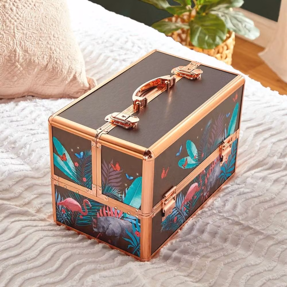 NESTLUNE Multicolour Makeup Vanity Case with Spacious Removable Storage – 3