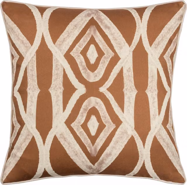 Make it a Home Cape Ikat Reversible Square Cushion in Orange and Brown Polyester