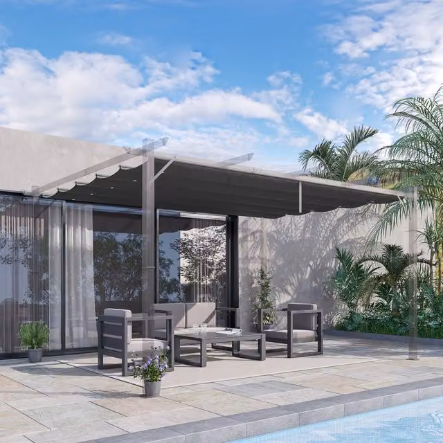 Outsunny Pergola Cover Replacement in Dark Grey Polyester