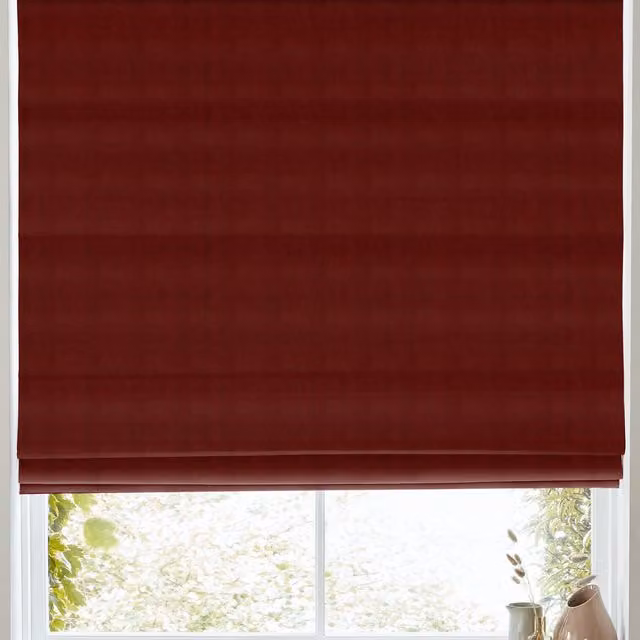 Terrys Florence Crimson Red Velvet Made to Measure Roman Blind
