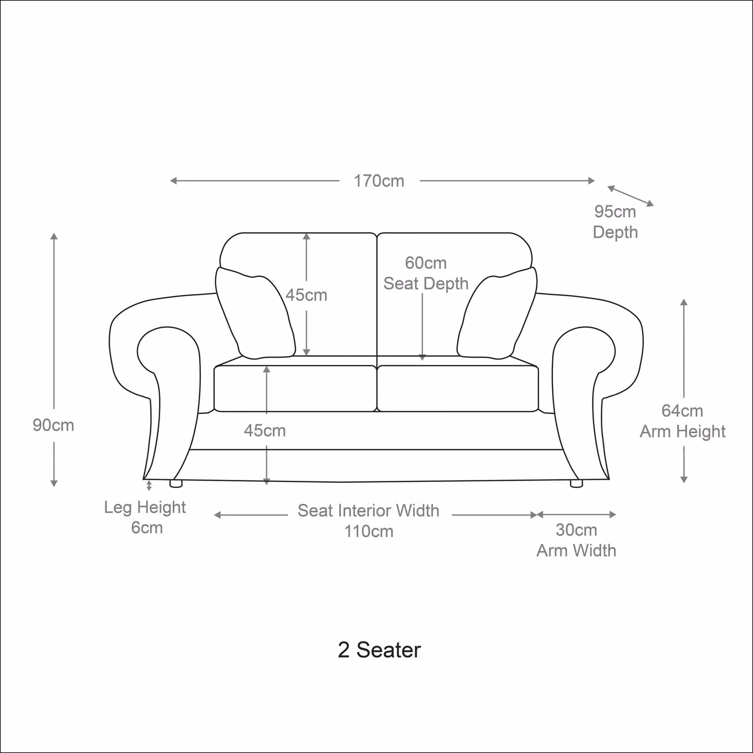 Furnishings For Less UK Portland Chesterfield Fabric Sofa Suite with 3 Seater and 2 Seater Sofas in Black – 4