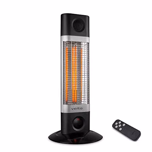 Veito CH1200RT Free Standing Carbon Infrared Heater, Black