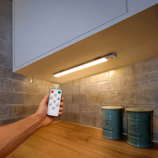 Coopers of Stortford 40cm White LED Motion-Sensor Light Bar with Remote Control and 300 Lumens