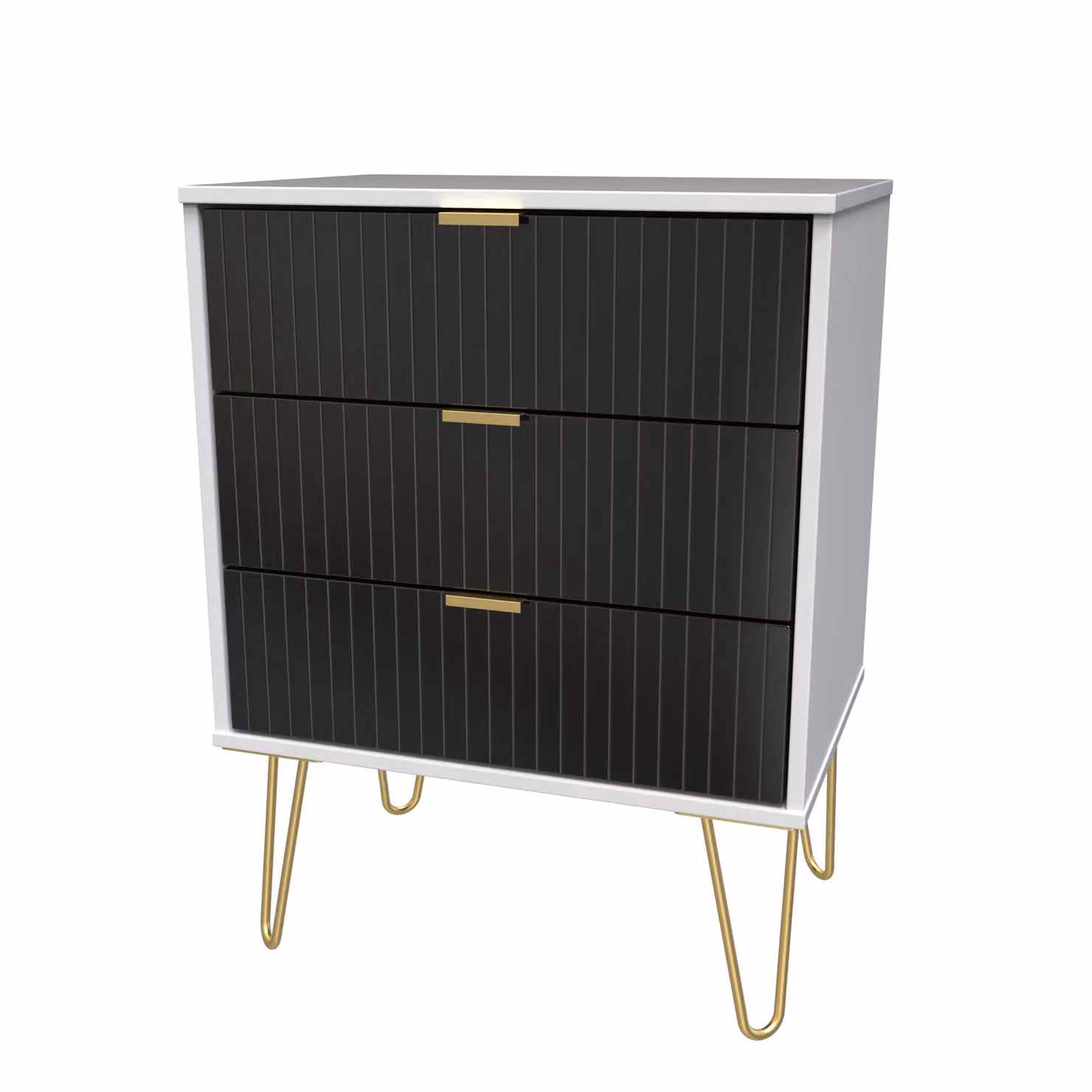 2 U Bexley 3 Drawer Chest in True Black and Gold – 2