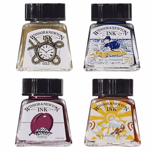 Winsor & Newton Drawing Ink Bottle, Gold, 14 ml – 3