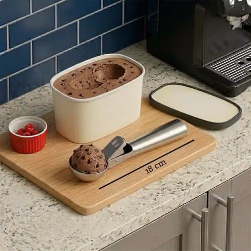 Orsina Stainless Steel Ice Cream Scoop in Silver with Matte Finish – 2