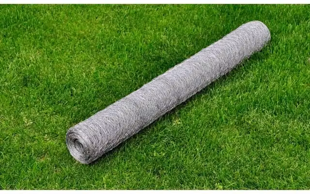 Berkfield Home Galvanised Steel Hexagon Wire Mesh Fence, Silver, 1 x 25 m