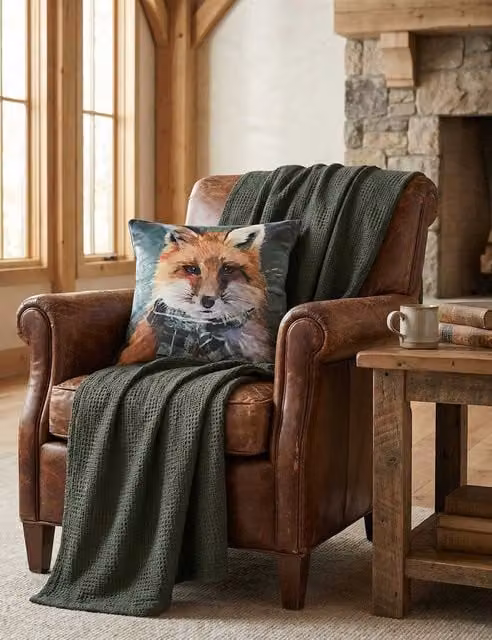 MM Linen Silverfox Checked Square Cushion in Multicolour
