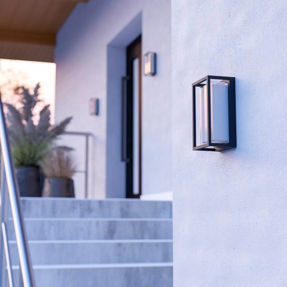 Eglo GENOVESE LED Outdoor Wall Light in Black with Motion Sensor and CCT, IP65 Rated – 5