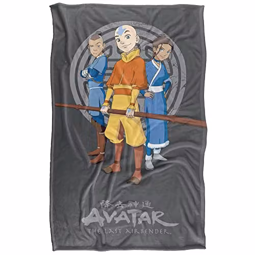 LOGOVISION Avatar The Last Airbender Team Avatar Super Soft Fluffy Fleece Snuggle Blanket, Multicolour, W: 91 cm, D: 147 cm – 1