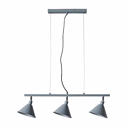 ValueLights Brisner Modern Grey Metal Cone Suspended Ceiling Light with Adjustable Pendant Design