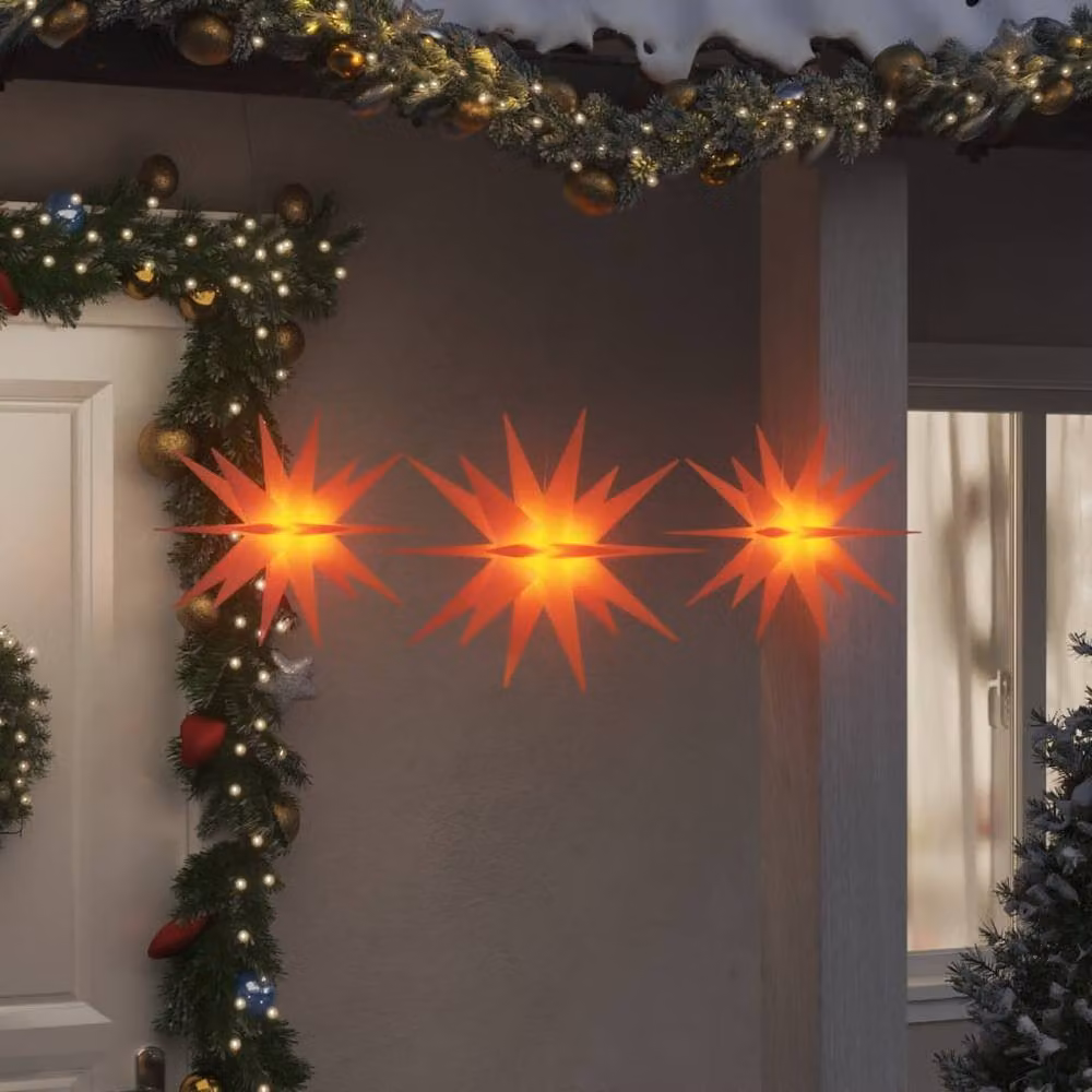 Berkfield Home Red LED Christmas Lights, 3 Piece Foldable Set – 2