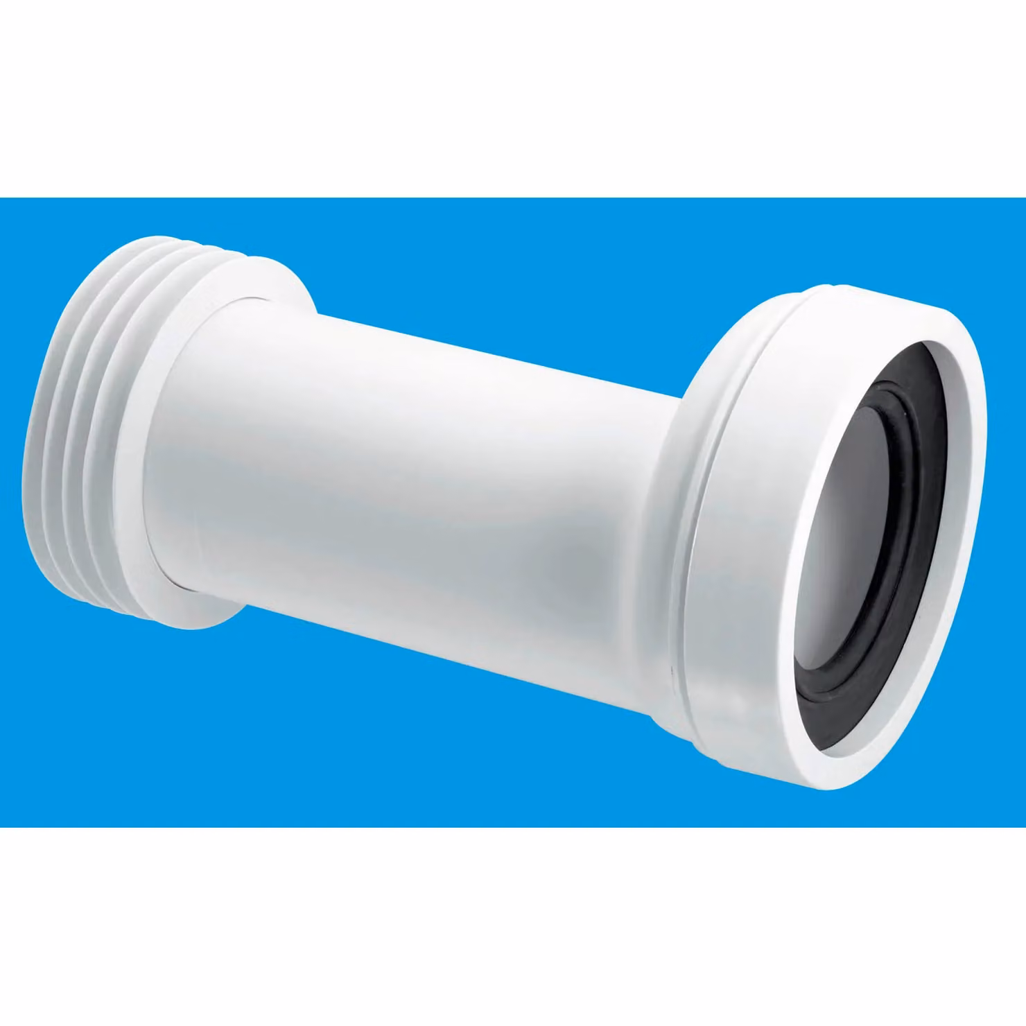 McAlpine White Plastic 20mm Offset Adjustable Length Rigid WC Connector – 2
