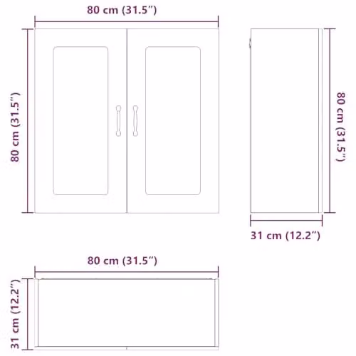 vidaXL Kalmar Dishwasher Panel in White, W/D/H: 80 x 31 x 80 cm