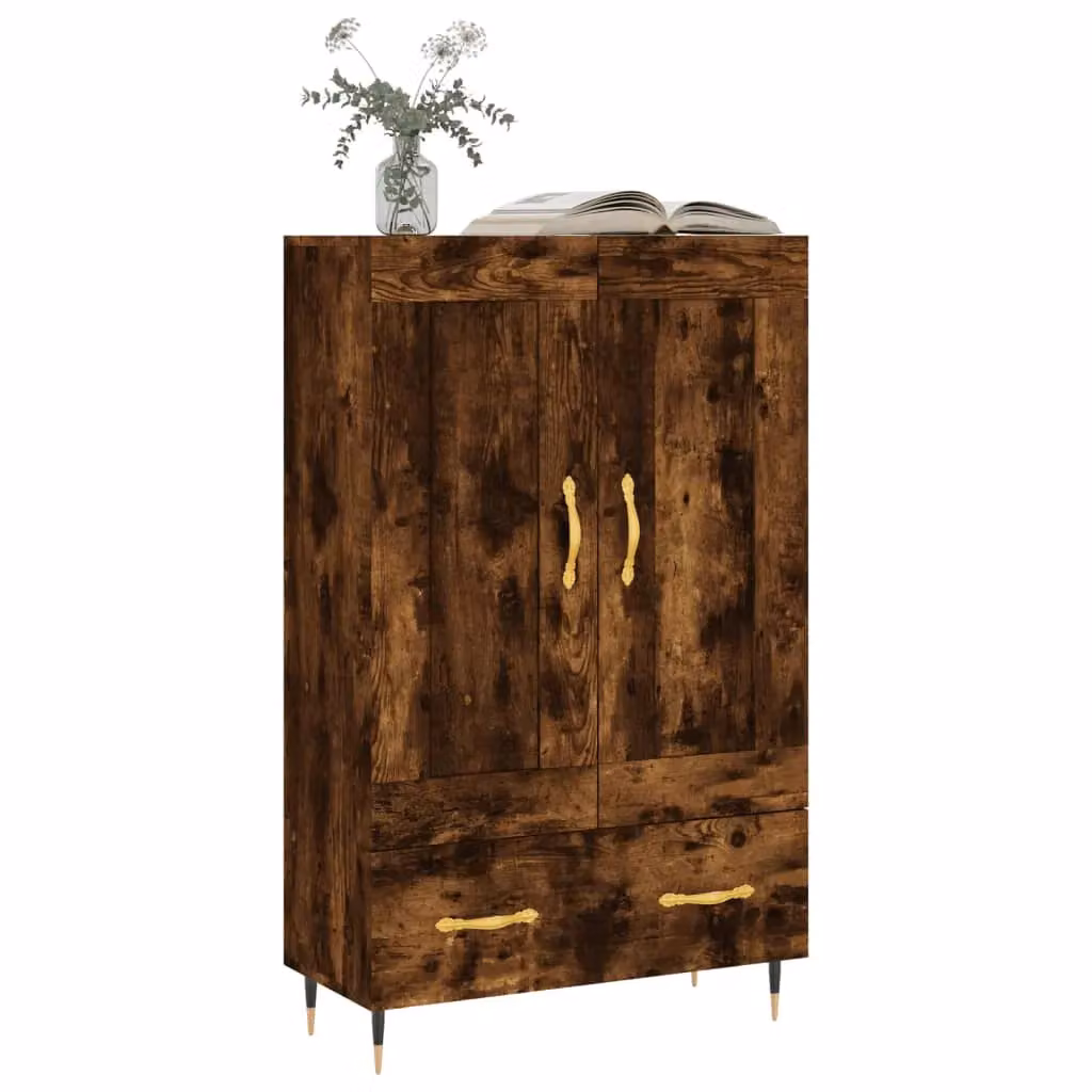 Berkfield Home Smoked Oak Highboard in Brown, W: 69.5 cm, D: 31 cm, H: 115 cm – 3