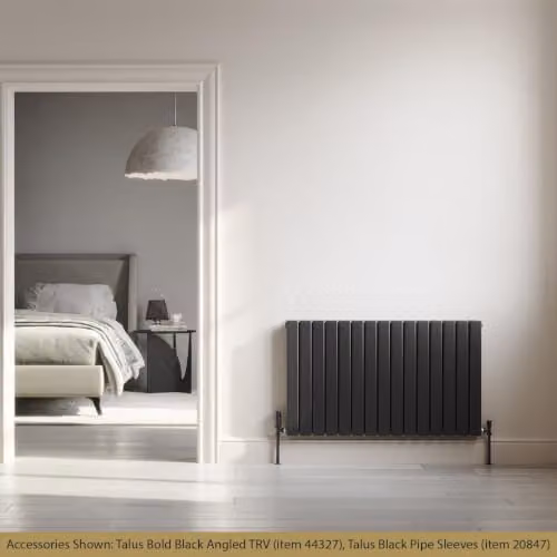 UK Radiators Typhoon Black Flat Tube Horizontal Designer Radiator, W: 102 cm, H: 60 cm – 3