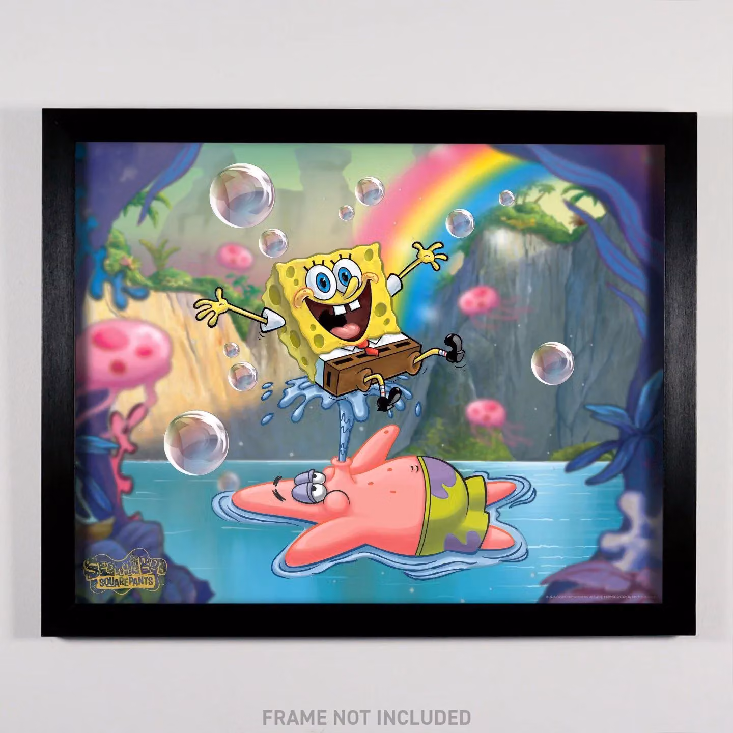 FaNaTtik SpongeBob SquarePants Limited Edition Fan-Cel Multicolour Animation Art Print W: 35.56 cm, H: 27.95 cm – 2