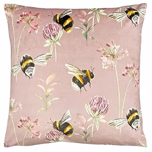 Evans Lichfield Country Bee Garden Filled Cushion, Heather, W/D/H: 43 x 43 x 43 cm