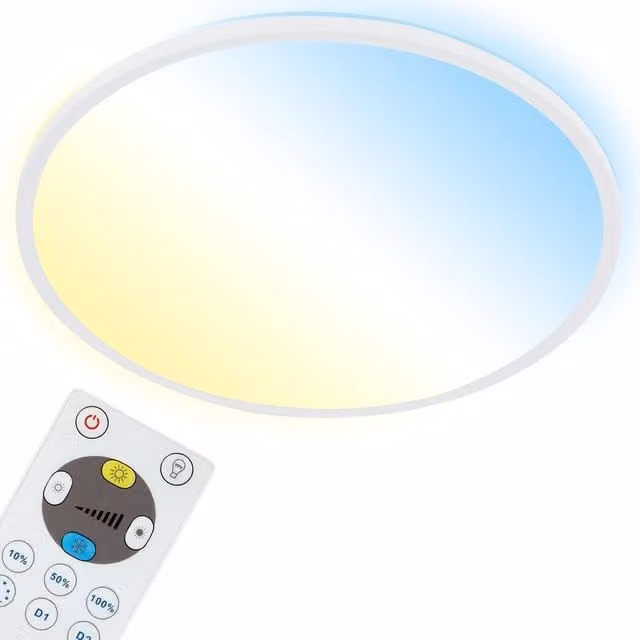 Briloner White 22W CCT LED Ceiling Panel Light with Remote Control and Dimming Function, D 42 cm, H 2.9 cm – 1