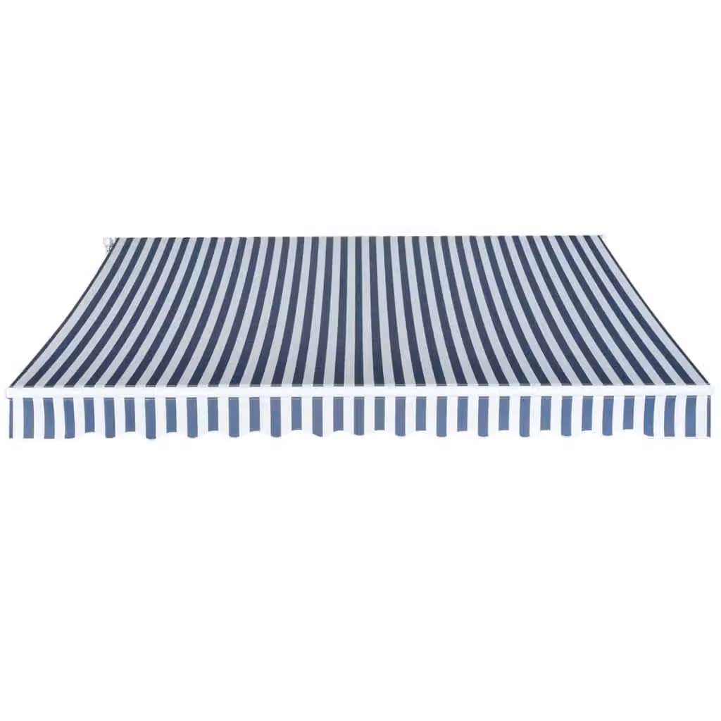 Berkfield Home Manual Operated Folding Awning with Crank, Blue and White Striped Polyester Fabric, 350 cm – 2