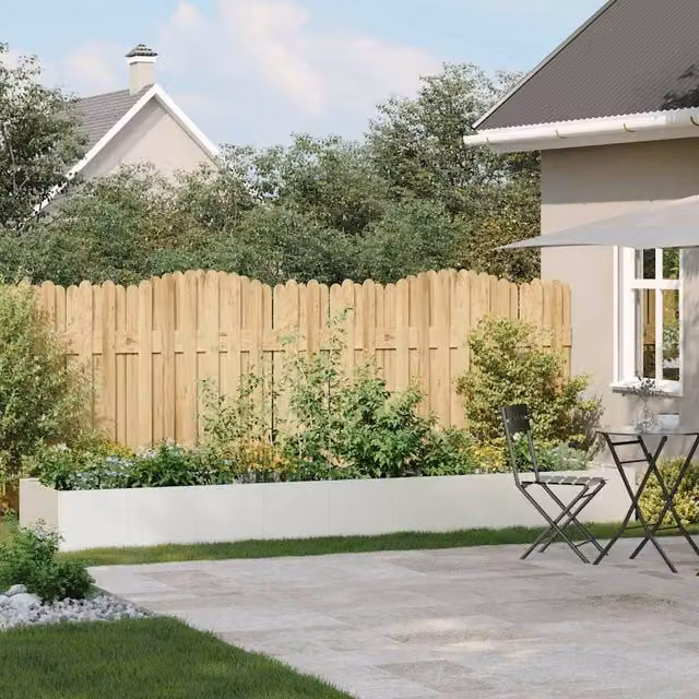 Berkfield Home White Steel Planter W: 360 cm, D: 80 cm, H: 40 cm
