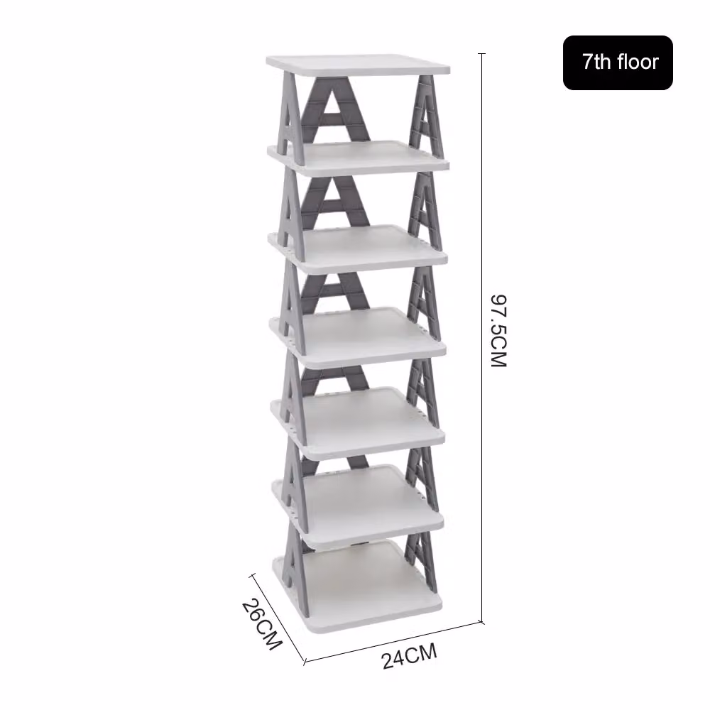 Living and Home 7-Tier Corner Vertical Shoe Rack in Grey – 3