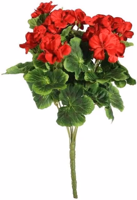 KDMD Red Geranium Bush Artificial Flowers, Height: 40 cm