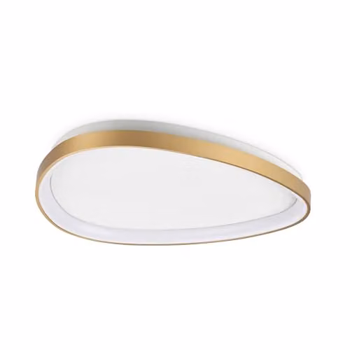 Ideal Lux Gemini LED Semi Flush Ceiling Light in Brass with 3850Lm Warm White Output, Diameter: 61 cm