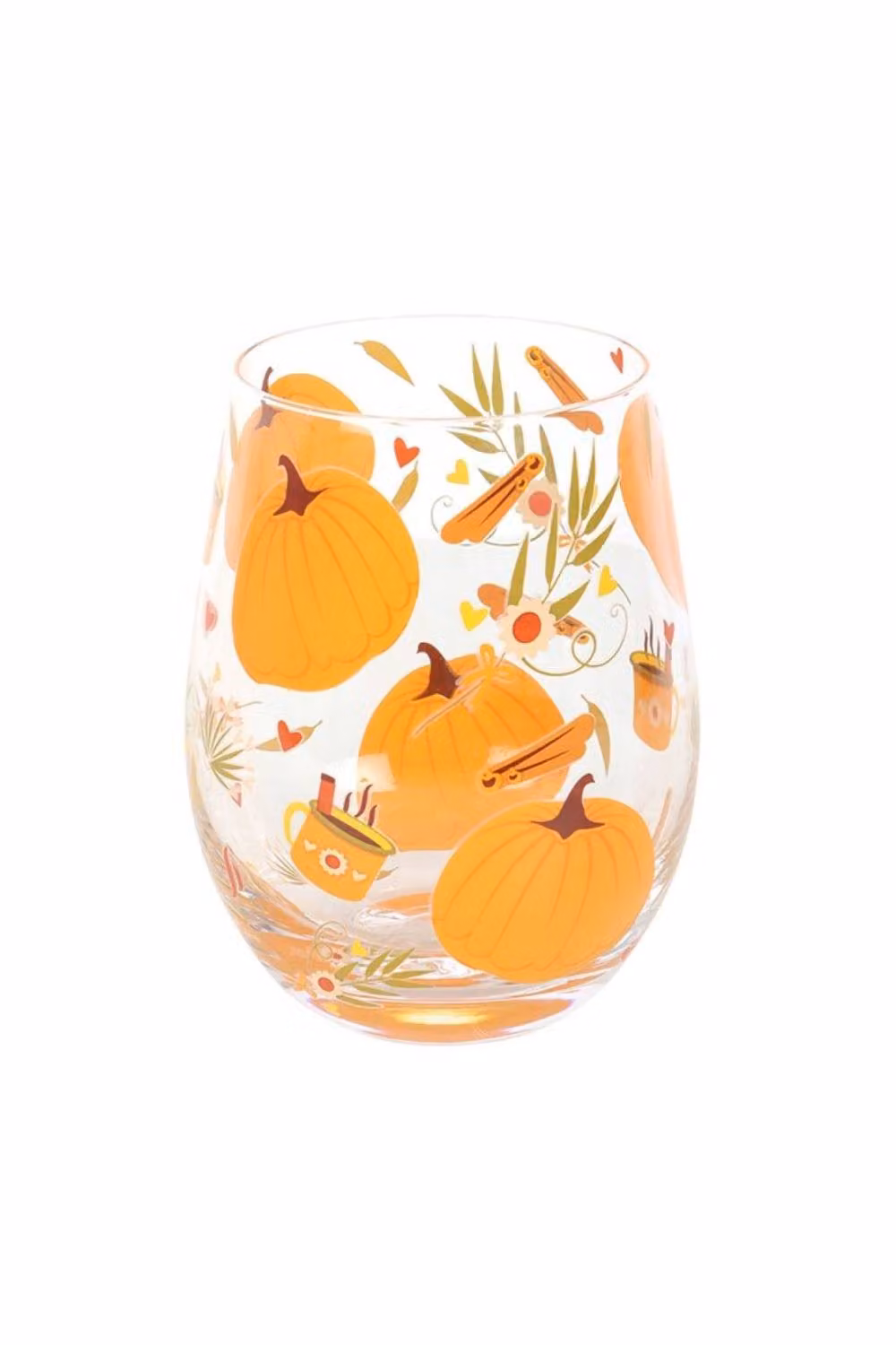 KDMD Autumn Days Stemless Glass Tumbler, Orange, 550ml – 2