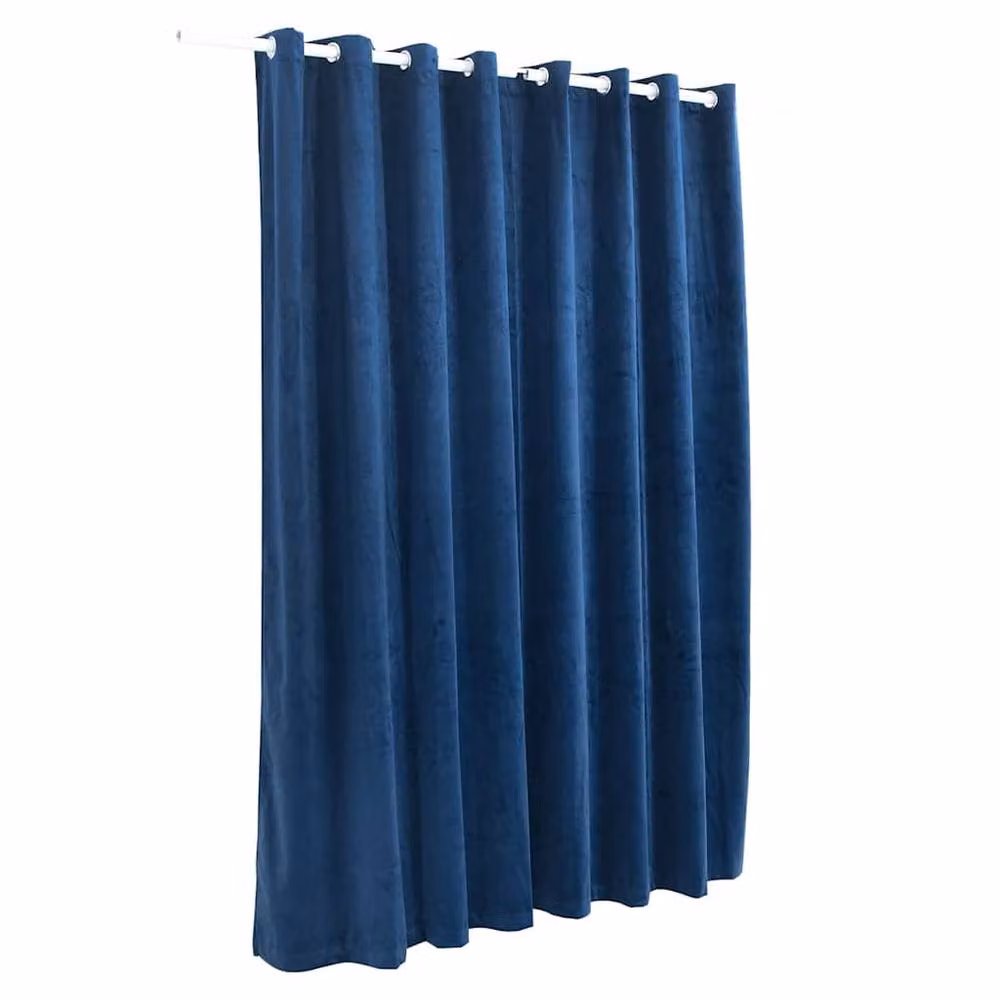 Berkfield Home Blackout Velvet Curtain in Blue, W: 290 cm, H: 245 cm – 3
