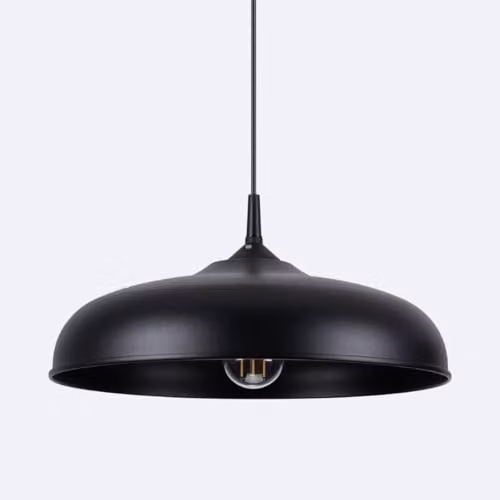 SOLLUX lighting Gina Pendant Light in Black Steel with E27 Socket – 3