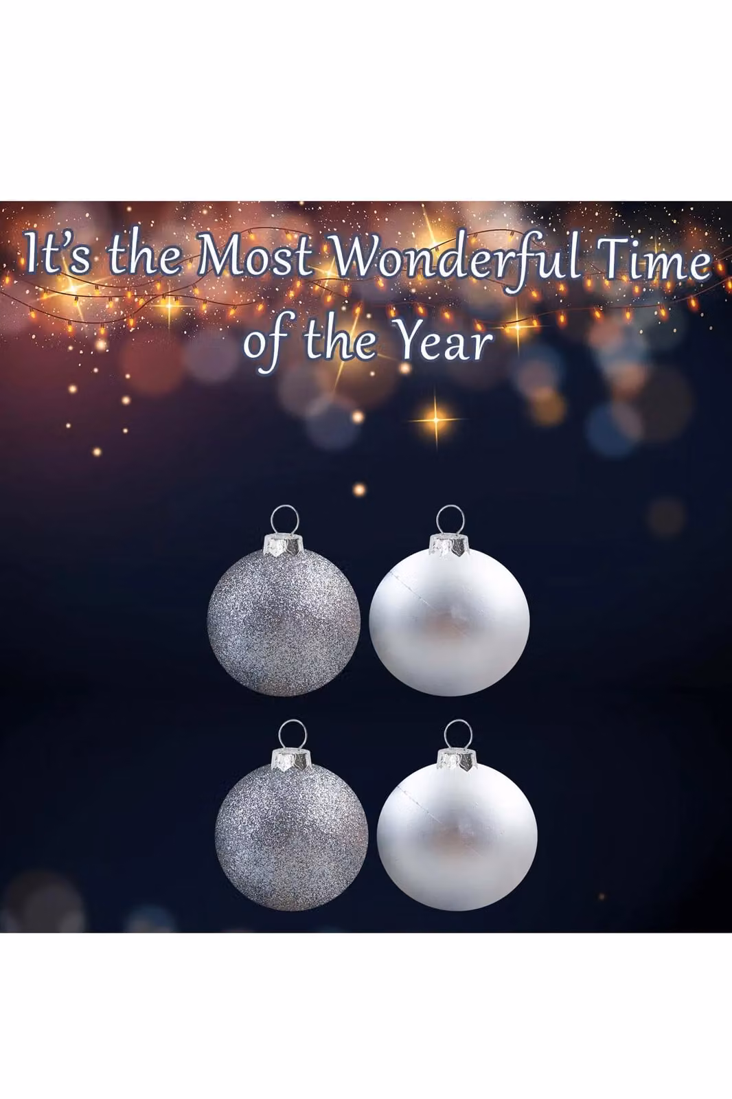 VFM e-Store Silver Christmas Bauble Hanging Tree Ornaments, Pack of 4, 7cm – 3