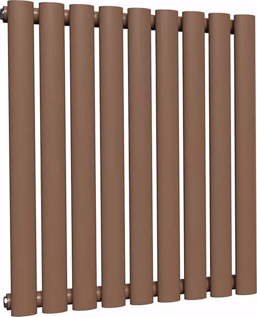 Lux Heat Oval Horizontal Coloured Radiator in Coffee Bean, W: 60 cm, H: 54 cm