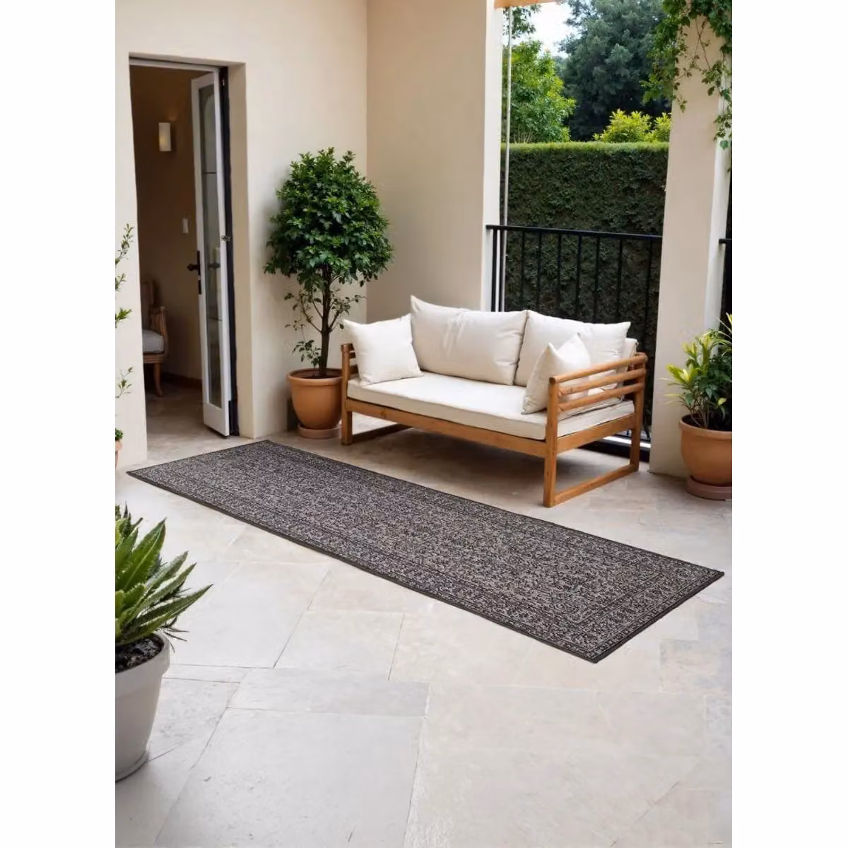 THE RUGS Kona Reversible Indoor Outdoor Flat Woven Polypropylene Low Pile Rug in Black, W: 120 cm, L: 170 cm – 4