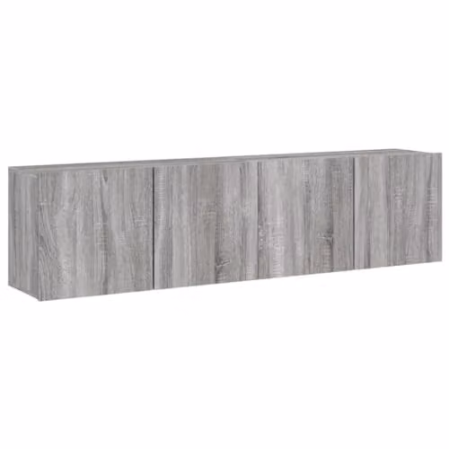 vidaXL Set of 2 Modern Wall-Mounted TV Cabinets in Grey Sonoma, W/D/H: 80 x 30 x 41 cm
