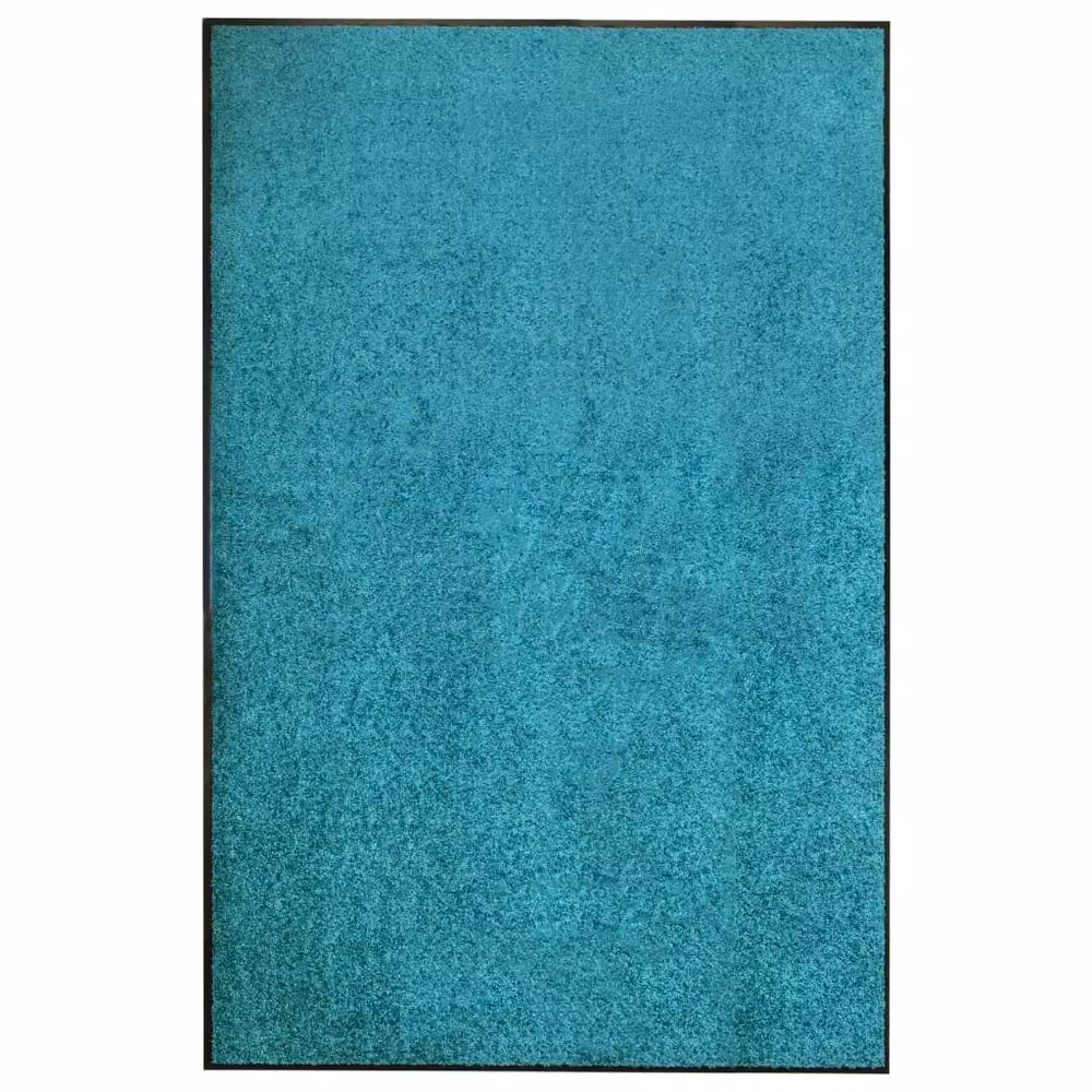 Berkfield Home Washable Non-Slip Pliable Doormat in Turquoise and Black, W/D: 180 x 120 cm – 2