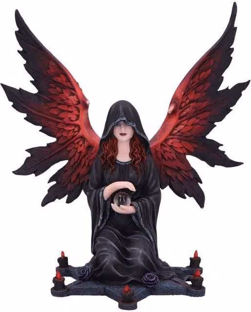 Nemesis Now The Foreseer Dark Angel Figurine in Black and Red